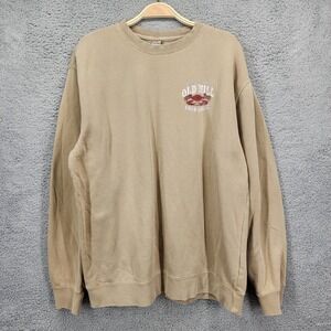 Independent Trading Company Large Old Mill Crab‎ House Graphic Beige Sweatshirt